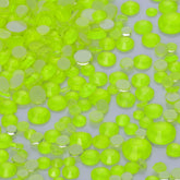 Blandede størrelser gul flatback neon rhinestones til neglekunst