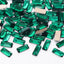 Rectangle Shape Dark Green Flat Back Fancy Rhinestones WholesaleRhinestone