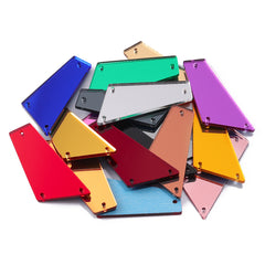 Oblique Trapezoid Shape Multi Colors Acrylic Sew-on Mirror For Dance Costume WholesaleRhinestone