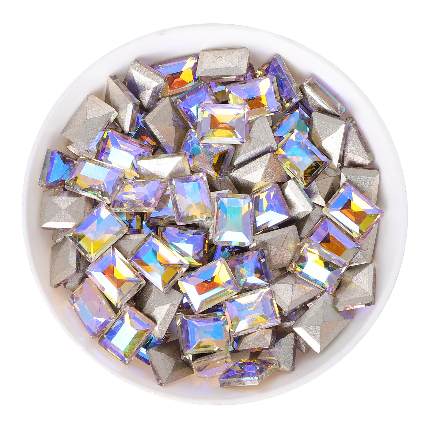 Phantom Purple Rectangle Shape Glass Pointed Back Fancy Rhinestones WholesaleRhinestone