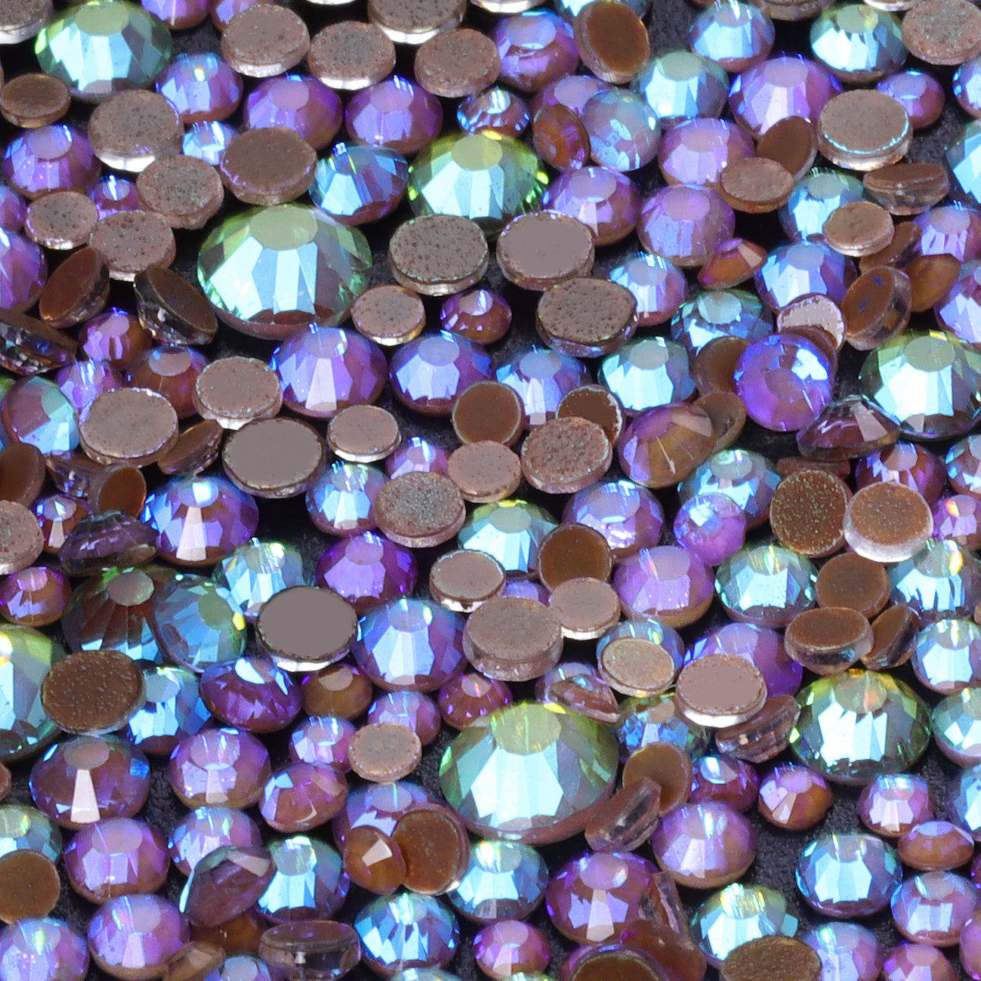Mixed Sizes Mocha Shimmer Coffee Glass Flat Back Rhinestones For Nail Art WholesaleRhinestone