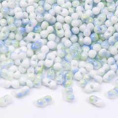 RNB003 Rainbow Effect Peanut Beads Shape Glass Seed Beads WholesaleRhinestone