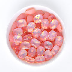 Water Red AM Pillow Shape Glass Pointed Back Fancy Rhinestones