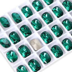 Emerald Cushion Shape High Quality Glass Pointed Back Fancy Rhinestones WholesaleRhinestone