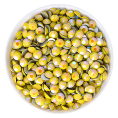 Yellow Porcelain Light Glass FlatBack Rhinestones Silver Back WholesaleRhinestone