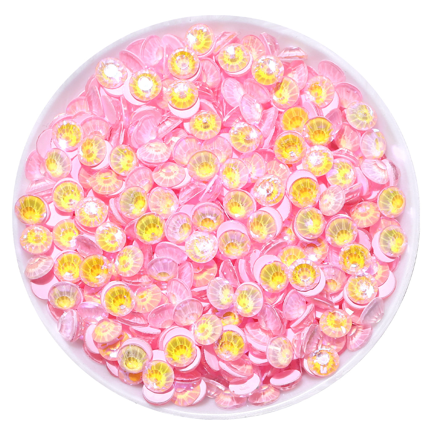 Neon Pink Snowy White AB Glass FlatBack Neon Rhinestones WholesaleRhinestone