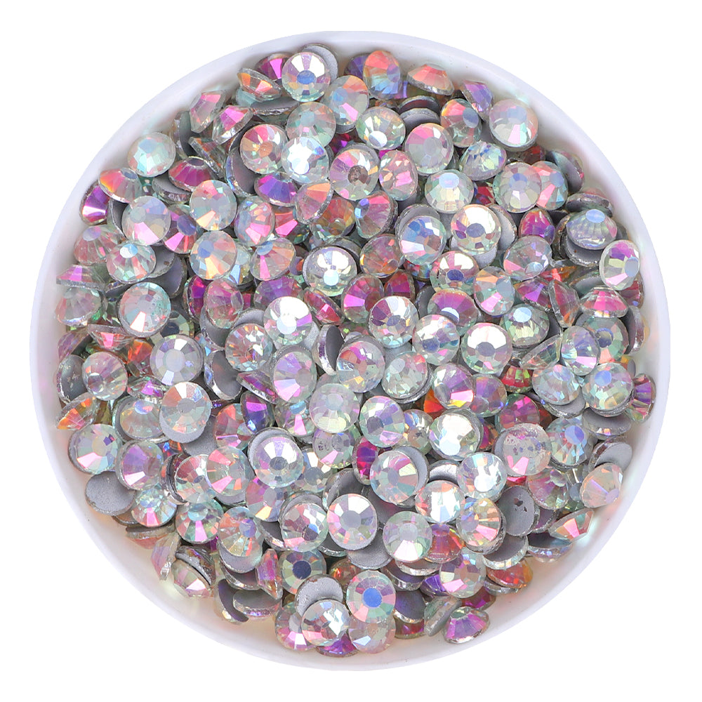 Bluish White Light Glass FlatBack Rhinestones Silver Back WholesaleRhinestone