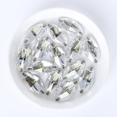 Silver Shade Navette Shape High Quality Glass Sew-on Rhinestones WholesaleRhinestone