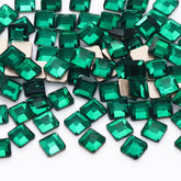 Square Shape Dark Green Flat Back Fancy Rhinestones WholesaleRhinestone