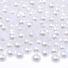 White Resin Flat Back Pearls Multi Sizes WholesaleRhinestone