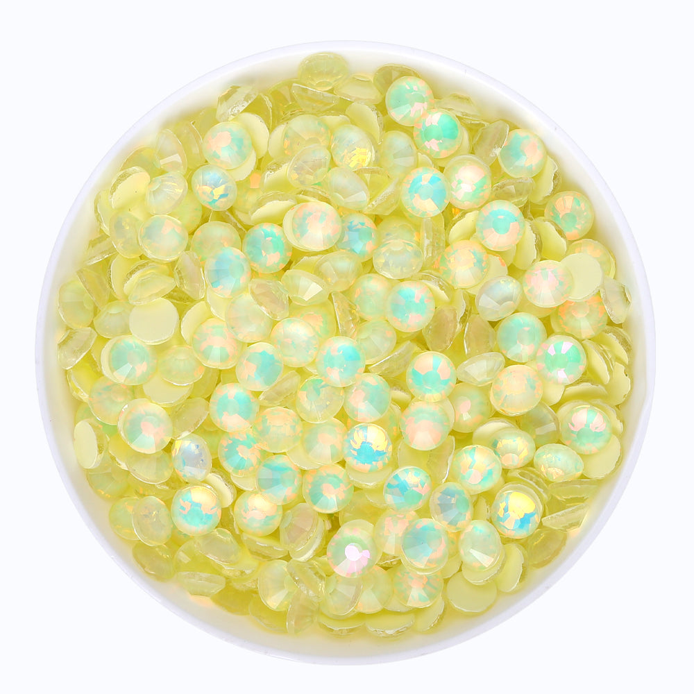 Mocha Opal Lt Yellow Glass Flat Back Rhinestones WholesaleRhinestone