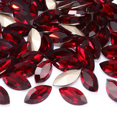 Siam Navette Shape High Quality Glass Pointed Back Fancy Rhinestones WholesaleRhinestone