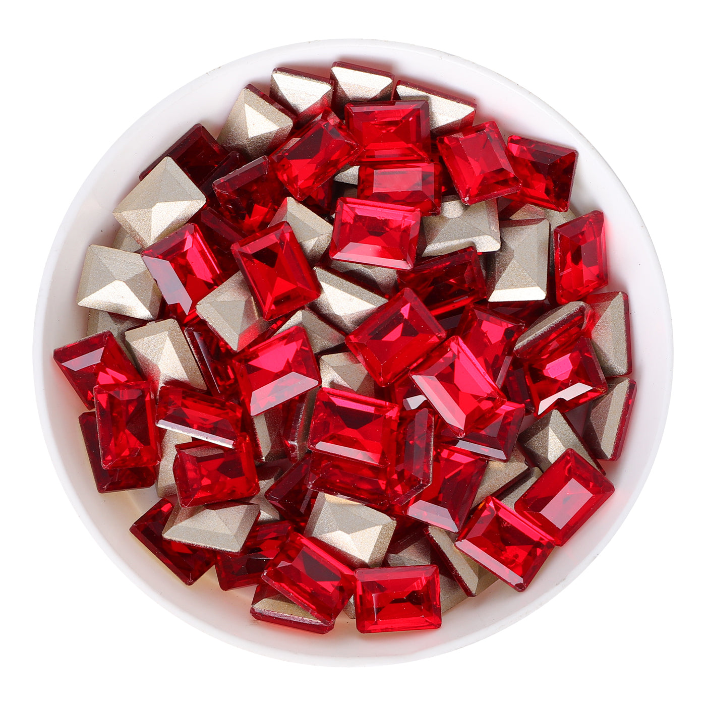 Siam Rectangle Shape Glass Pointed Back Fancy Rhinestones WholesaleRhinestone