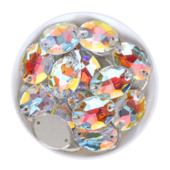 Light Crystal AB Oval Shape High Quality Glass Sew-on Rhinestones WholesaleRhinestone