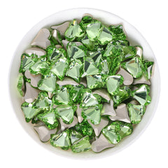 Sweet Heart Shape Apple Green Glass Pointed Back Fancy Rhinestones WholesaleRhinestone