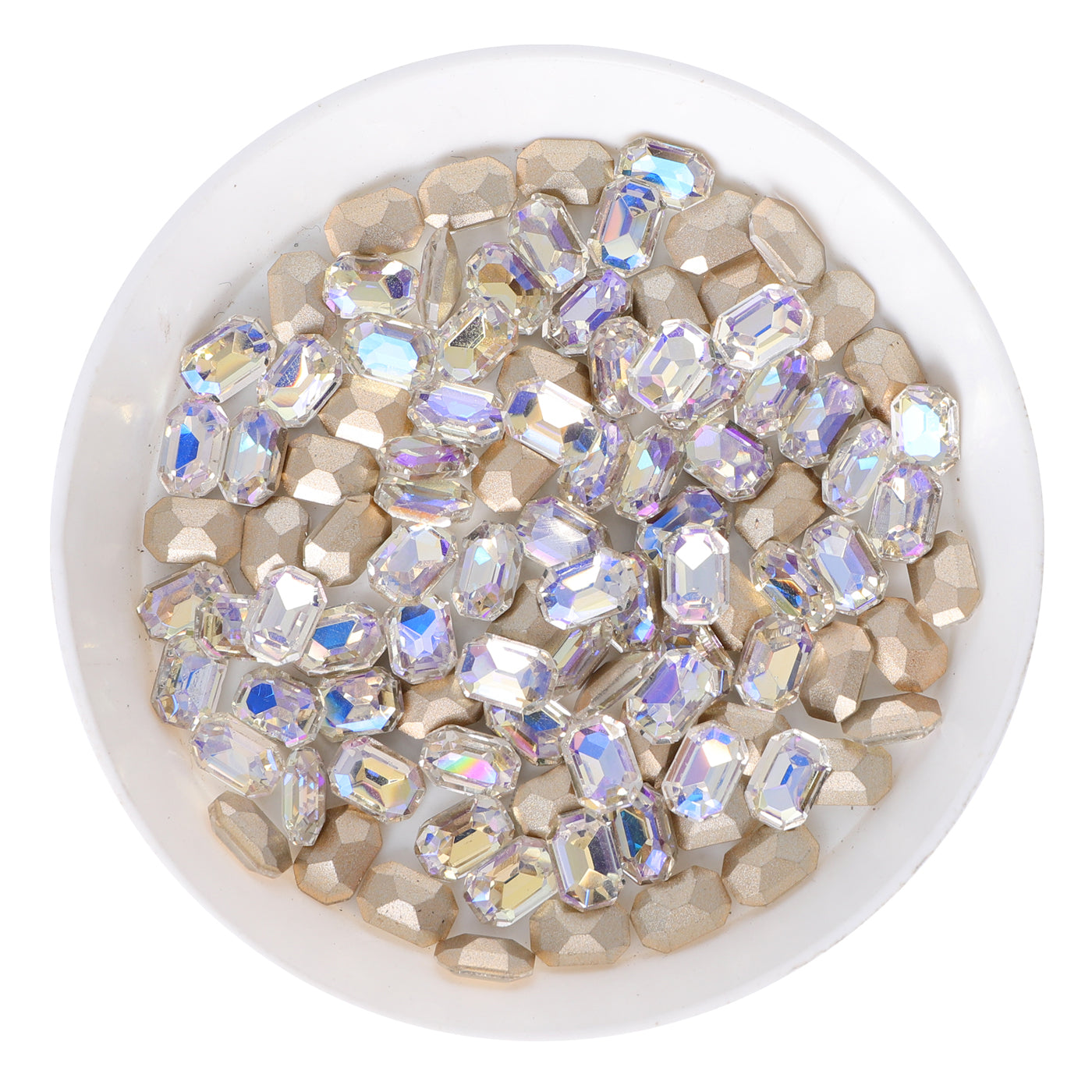 Moonlight Thin Octagon Shape Glass Pointed Back Fancy Rhinestones WholesaleRhinestone