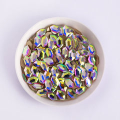 Elongated Hexagon Shape Crystal AB Flat Back Fancy Rhinestones WholesaleRhinestone
