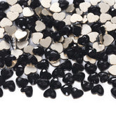 Forma del cuore Black Flat Back Fancy Sinestones