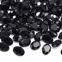 Jet Oval Shape High Quality Glass Pointed Back Fancy Rhinestones WholesaleRhinestone