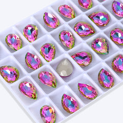 Heliotrope Pear Shape High Quality Glass Pointed Back Fancy Rhinestones