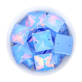 Light Sapphire AM Square Shape High Quality Glass Sew-on Rhinestones WholesaleRhinestone