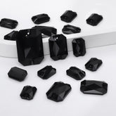Mixed Sizes Jet Octagon Shape High Quality Glass Sew-on Rhinestones WholesaleRhinestone