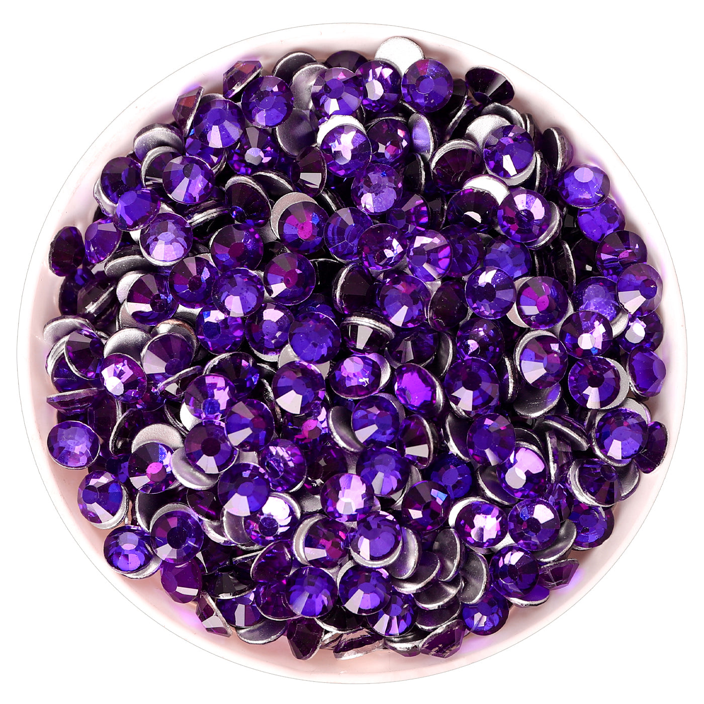 Pure Purple Glass FlatBack Rhinestones Silver Back WholesaleRhinestone