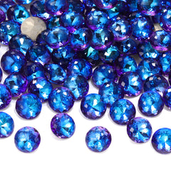 Bermuda Blue Dome Round Shape High Quality Glass Pointed Back Fancy Rhinestones WholesaleRhinestone