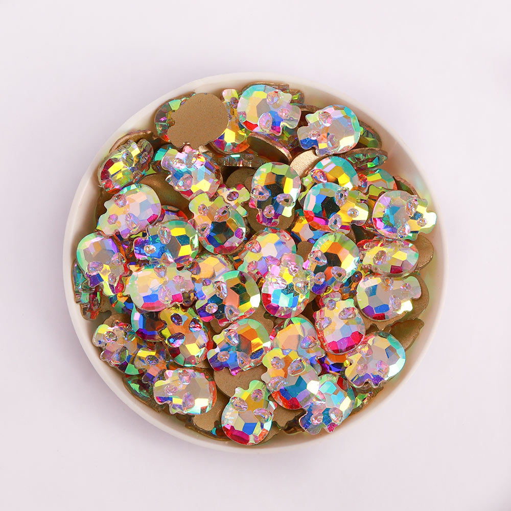 Skull Shape Crystal AB Flat Back Fancy Rhinestones WholesaleRhinestone