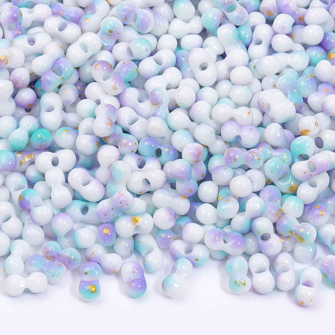 RNB007 Rainbow Effect Peanut Beads Shape Glass Seed Beads WholesaleRhinestone