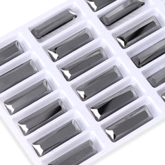 Jet Metallic Silver Princess Baguette Shape High Quality Glass Pointed Back Fancy Rhinestones WholesaleRhinestone