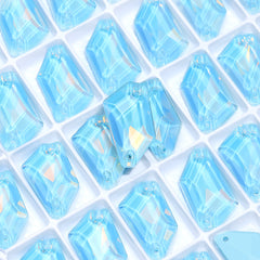 Aquamarine AM De-Art Shape High Quality Glass Sew-on Rhinestones WholesaleRhinestone