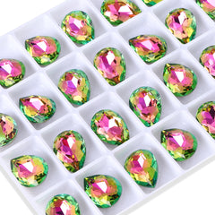 Vitrail Rose Pear Shape High Quality Glass Pointed Back Fancy Rhinestones WholesaleRhinestone