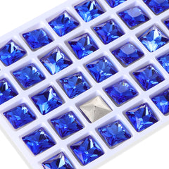 Light Sapphire Princess Square Shape High Quality Glass Pointed Back Fancy Rhinestones WholesaleRhinestone