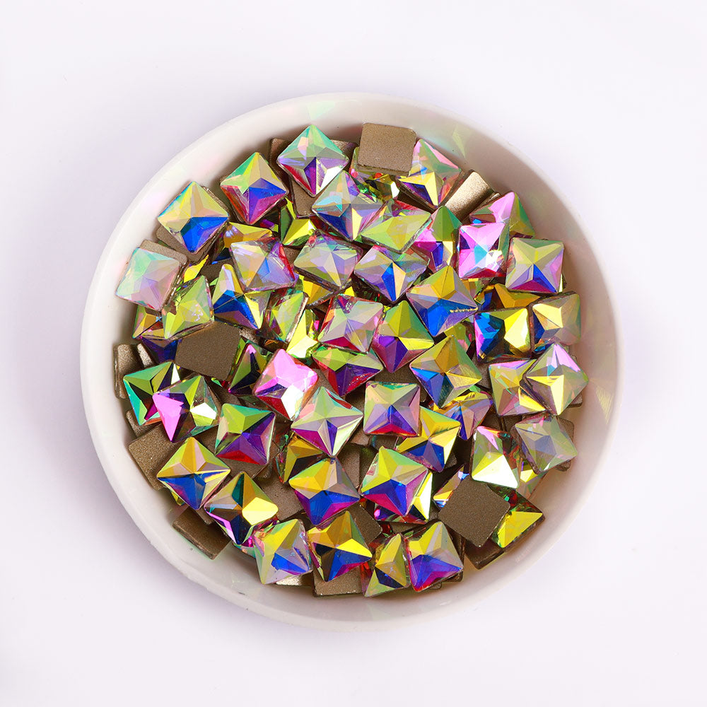 Square Shape Crystal AB Flat Back Fancy Rhinestones WholesaleRhinestone