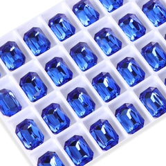 Light Sapphire Thin Octagon Shape High Quality Glass Pointed Back Fancy Rhinestones WholesaleRhinestone
