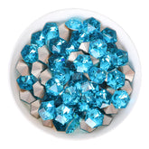 Aquamarine Hexagon kaleidoscope Shape Glass Pointed Back Fancy Rhinestones WholesaleRhinestone