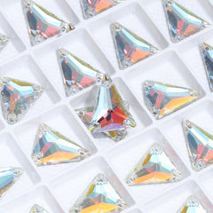 Slim Triangle Shape Light Crystal AB High Quality Glass Sew-on Rhinestones WholesaleRhinestone
