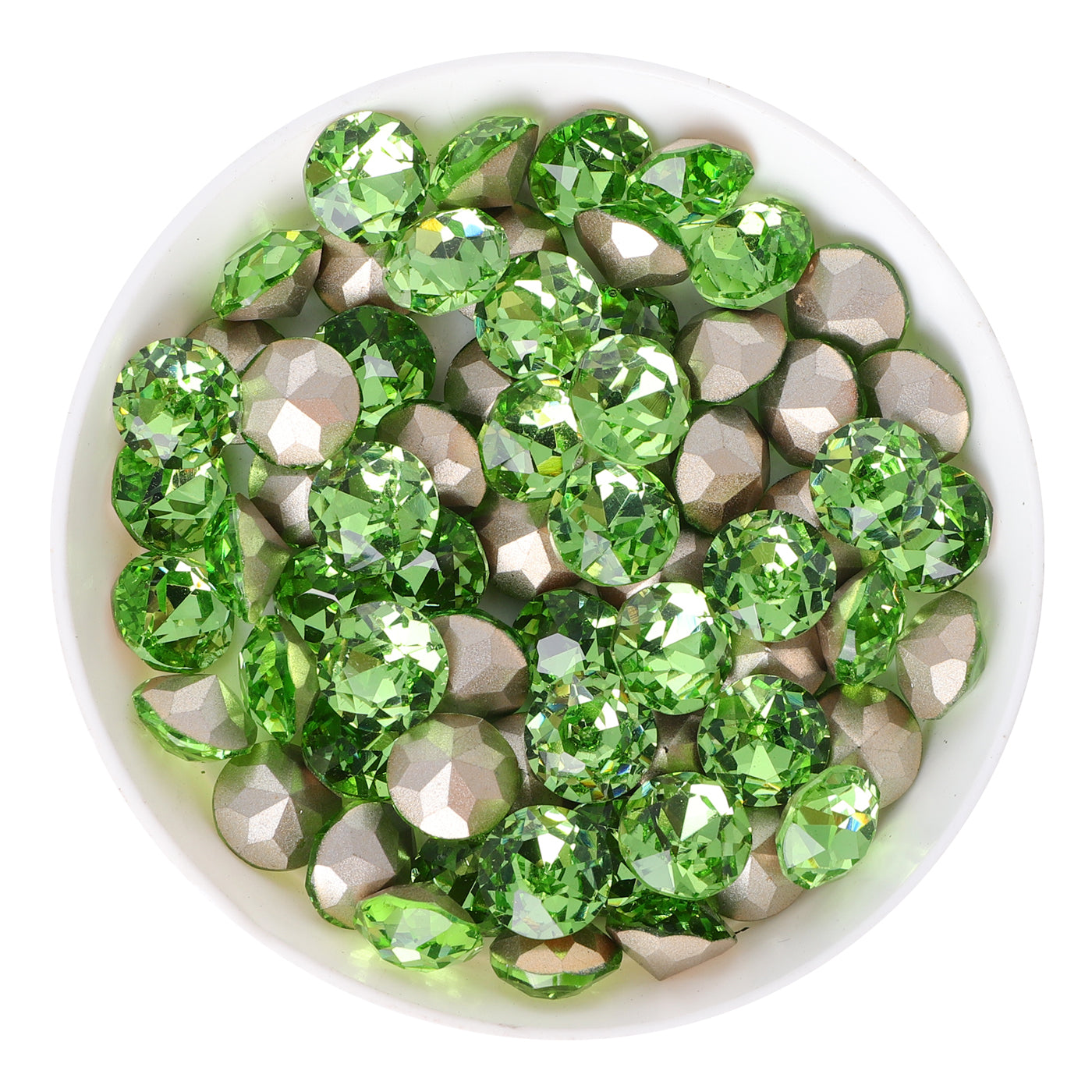 Apple Green XIRIUS Chaton Shape Glass Pointed Back Fancy Rhinestones WholesaleRhinestone