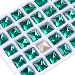 Emerald Princess Square Shape High Quality Glass Pointed Back Fancy Rhinestones WholesaleRhinestone
