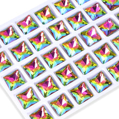 Vitrail Medium Princess Square Shape High Quality Glass Pointed Back Fancy Rhinestones WholesaleRhinestone