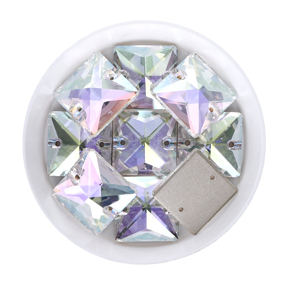 Crystal Transmission Square Shape High Quality Glass Sew-on Rhinestones WholesaleRhinestone