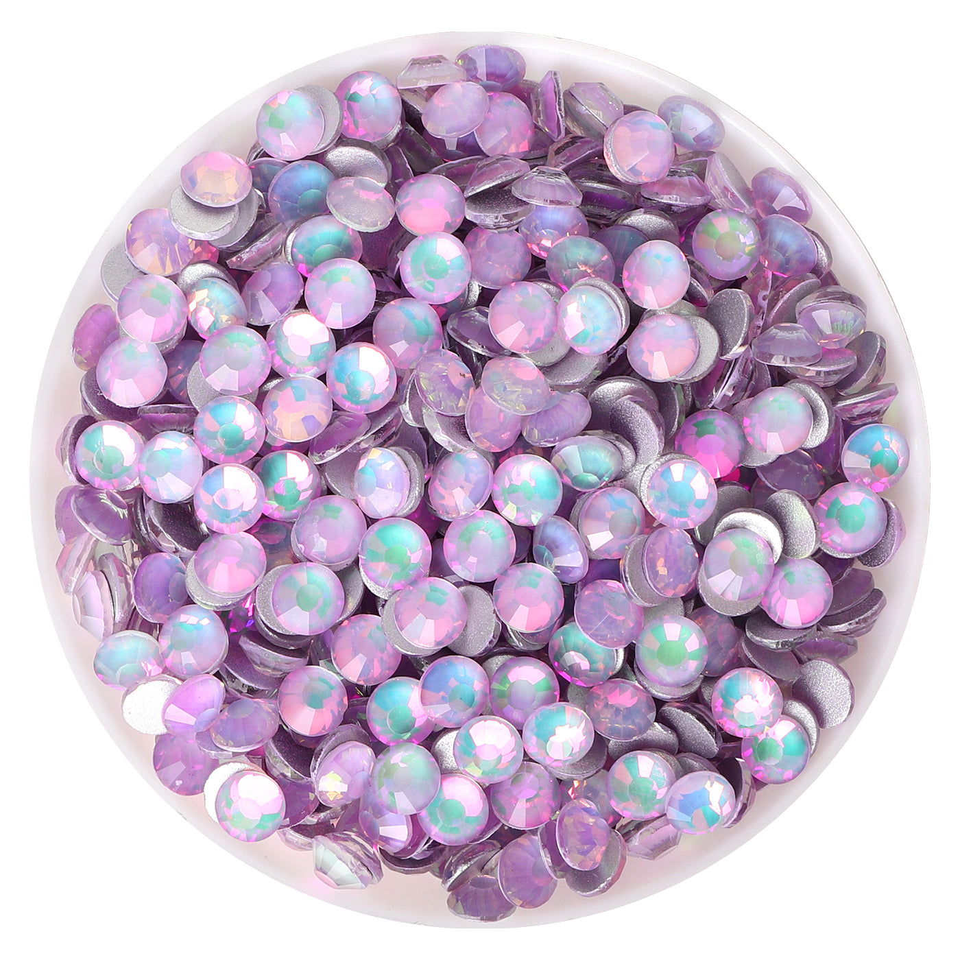 Crystal White Opal Glass FlatBack Rhinestones Silver Back WholesaleRhinestone