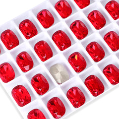 Light Siam Cushion Shape High Quality Glass Pointed Back Fancy Rhinestones WholesaleRhinestone