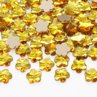 5 leaf plum blossoms Shape Citrine Flat Back Fancy Rhinestones WholesaleRhinestone
