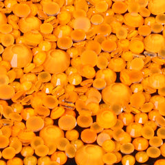 Mixed Sizes Mocha Neon Orange Glass Flat Back Rhinestones For Nail Art WholesaleRhinestone