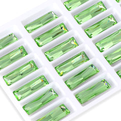 Peridot Princess Baguette Shape High Quality Glass Pointed Back Fancy Rhinestones WholesaleRhinestone