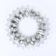 Silver Shade Drop Shape High Quality Glass Sew-on Rhinestones WholesaleRhinestone