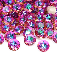 Heliotrope Gemstone Flower Shape High Quality Glass Pointed Back Fancy Rhinestones WholesaleRhinestone