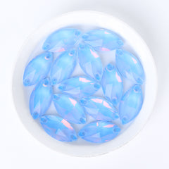Light Sapphire AM Navette Shape High Quality Glass Sew-on Rhinestones WholesaleRhinestone